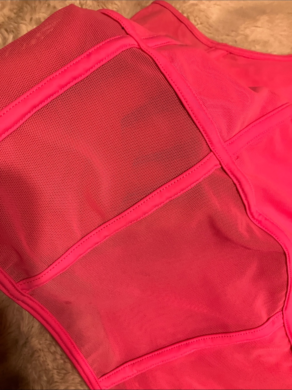 No Boundaries Hot Pink Mesh Panel Crop Bralette - Picture 2 of 5